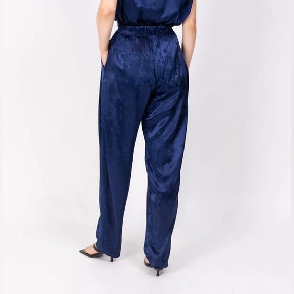 NWT Sabina Musayev pippa pants silk navy pattern monochrome pants - Picture 2 of 3